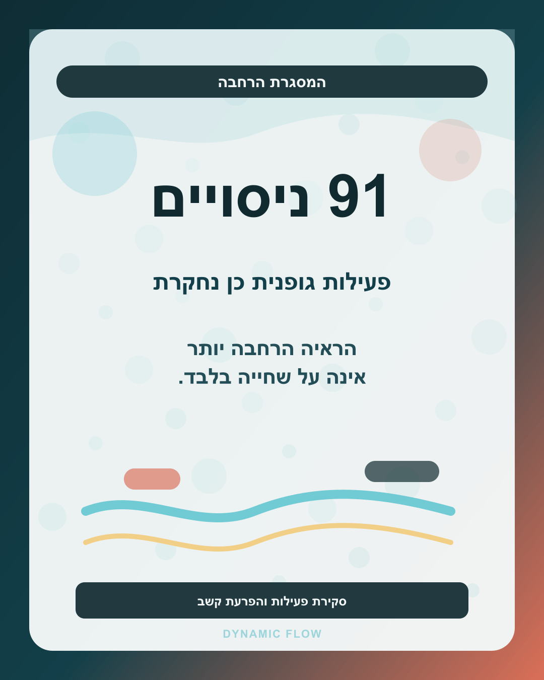 תשעה עשר ניסויים בסקירת פעילות גופנית והפרעת קשב